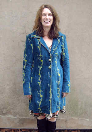 womens embroidered navy velvet jacket